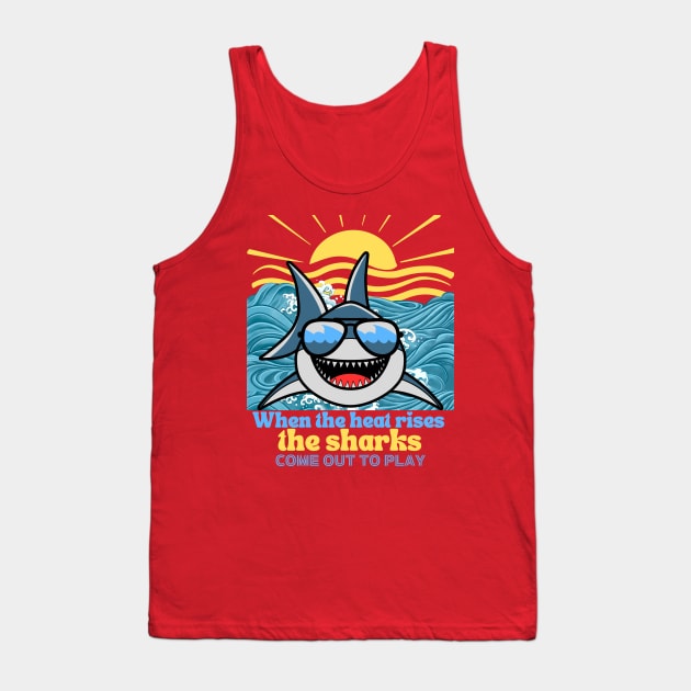 Funny Shark Summer Tank Top by Megaluxe 